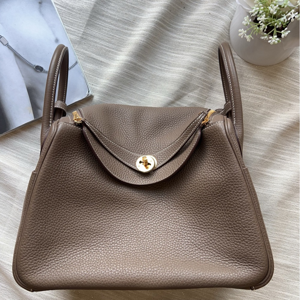 Hermes Taurillon Clemence Lindy 30 Etoupe 2019